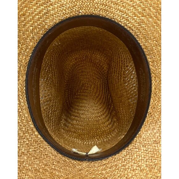 American Hat Co Bushwhacker Straw Hat Size 7 Western Made In Houston Texas USA - Picture 8 of 16